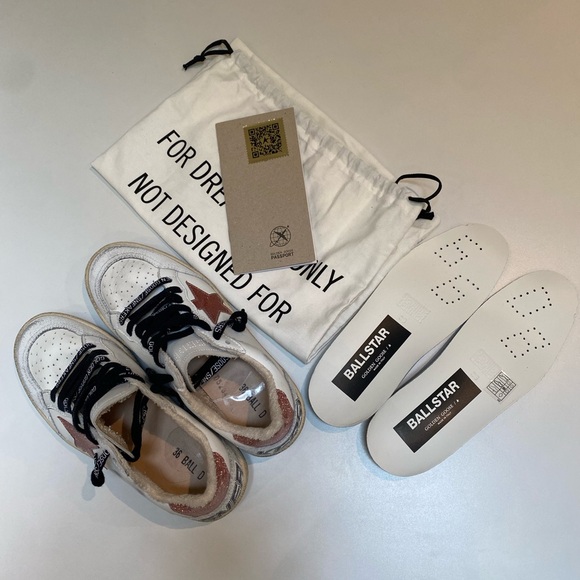 Golden Goose Ball Star Sneaker White Leather/Shiny Peach sz 36 New without Box - Picture 6 of 11